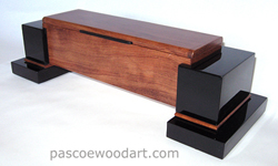 Bubinga and Ebonized Cherry wood box - suspended box design