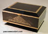Artistic wood box - Ebonized cherry box with golden Ceylon satinwood trim 