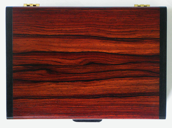 Bullion coin display box - Handmade wood box made of Cocobolo and Ebony - top view