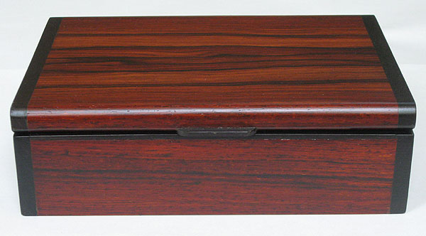 Bullion coin display box - Handmade wood box made of Cocobolo and Ebony - front view