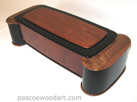 Artistic wood box - Handcrafted bubinga laminated on cherry and ebonized cherry box - unique design