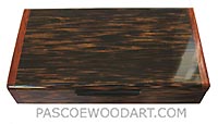 Handmade wood box - Decorative wood desktop box made of black palm with bubinga ends