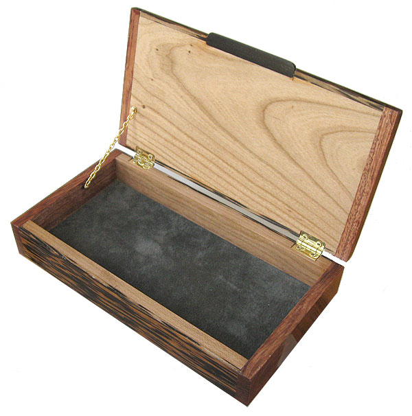 Handmade wood box - Decorative wood desktop box -open view