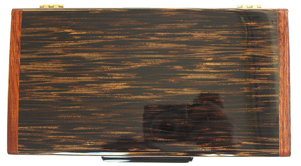 Black palm box top - Handmade wood decorative desktop box