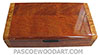 Handmade wood box - Decorative slim wood box, desktop box made of bubinga with maple burl ends