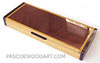 Handmade decorative slimline dekstop box made of Ceylon satinwood, ebony, bubinga