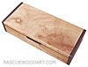 Decorative wood desktop pen box made of burly figured maple with wenge ends