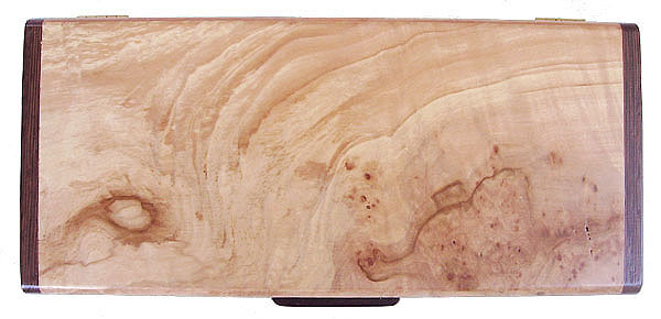 Burly figured maple box top - Handmade wood desktop box, pen box