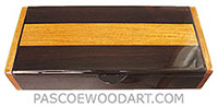 Handcrafted wood box - Decorative wood desktop box made of bois de rose with narra accent and ends