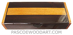 Handcrafted wood box - Decorative wood desktop box made of bois de rose with narra accent and ends