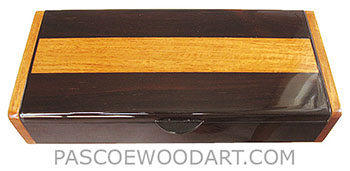Handcrafted wood box - Decorative wood desktop box made of bois de rose with narra accent and ends