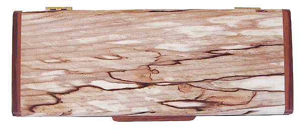 Handmade decorative wood desktop box - spalted maple top view
