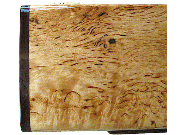 Masur birch box top close up - Handmade wood desktop pen box