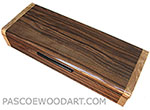Handmade wood slim box, decorative wood desktop box made of macassar ebony with maple burl ends