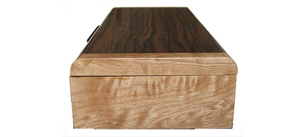 Maple burl box end - Handmade decorative wood slim box, desktop box