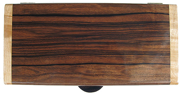 Macassar ebony box top - Handmade wood decorative slim box, desktop box