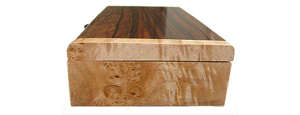Figured maple burl box end - Handmade wood box