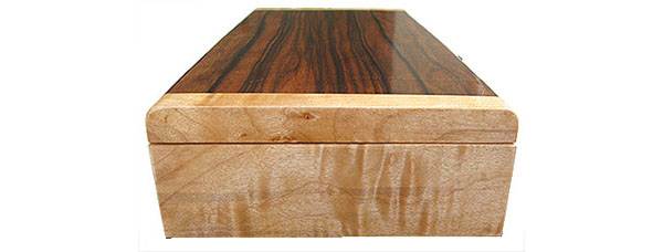 Figured maple burl box end - Handmade decorative wood box