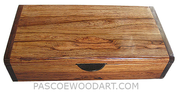 Handmade slim wood box - Decorative wood desktop box made of Honduras rosewood