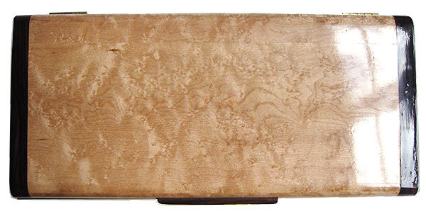 Birds eye maple box top - Handmade decorative slim wood desktop box