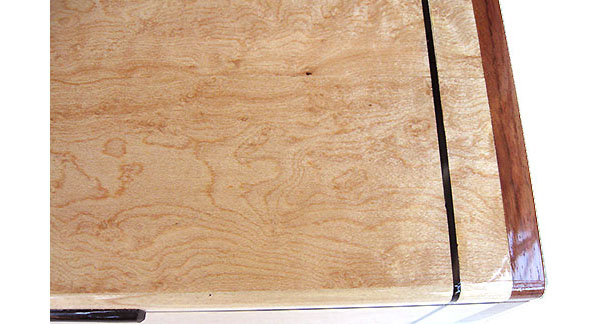 Birds eye maple box top close up - Handmade wood box