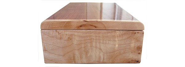 Clustered maple burl box end - Handmade slim wood box