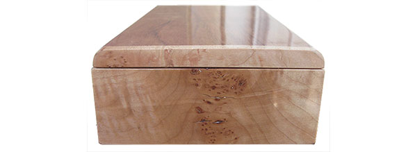 Clustered maple burl box end - Handmade slim wood box