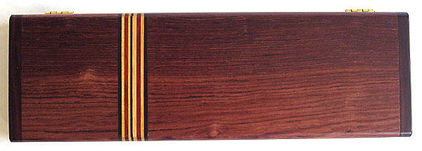 Decorative wood pen box - Honduras rosewood handmade desktop box