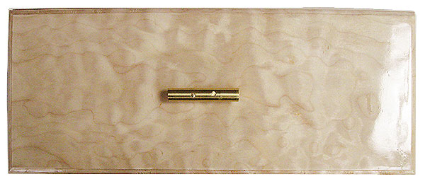 Pacific quilted maple box top - Handmade slim wood box, decorative desktop box or pen box