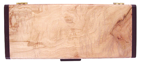 Burly figured maple box top - handmade wood pen box