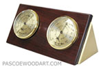 Handmade decorative wood desktop weather station made of padauk, brass