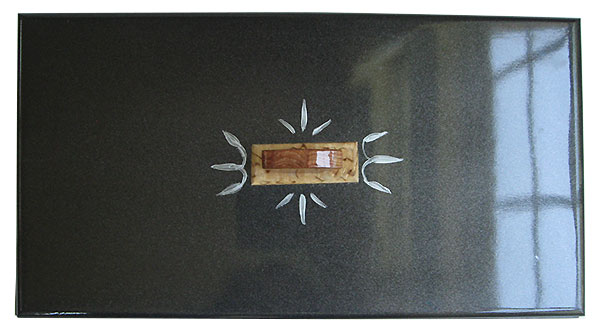Metallic black color handpainted box top - Handmade large slim keepsake box
