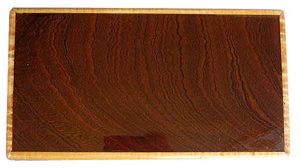 Sapele box top - Handmade decorative wood deep keepsake box