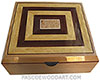 Handcrafted large wood box - Decorative wood large keepsake box or document box made of European alder with Ceylon satinwood, snakewood framed top