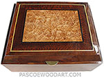 Large handmade wood box - Decorative wood keepsake box made of camphor burl, snakewood, maple burl