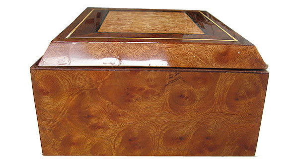 Camphor burl box end - Handmade large wood keepsake box