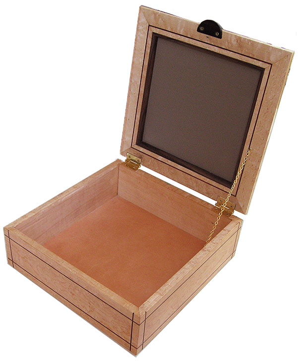Handcrafted large wood box - open view