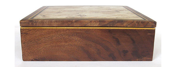Handmade decorative keepsake box - Walnut veneer side view