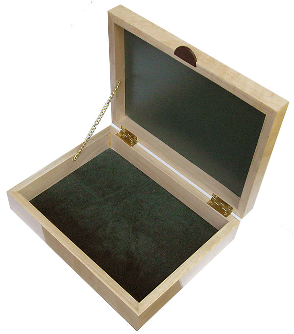 Handmade wood keepsake box - oepn view
