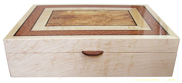 Birds eye maple box front - Handmade wood large keepsake box
