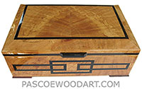 Handmade wooden box - Large wood keepsake box made of Pacific madrone burl with ebony inlay