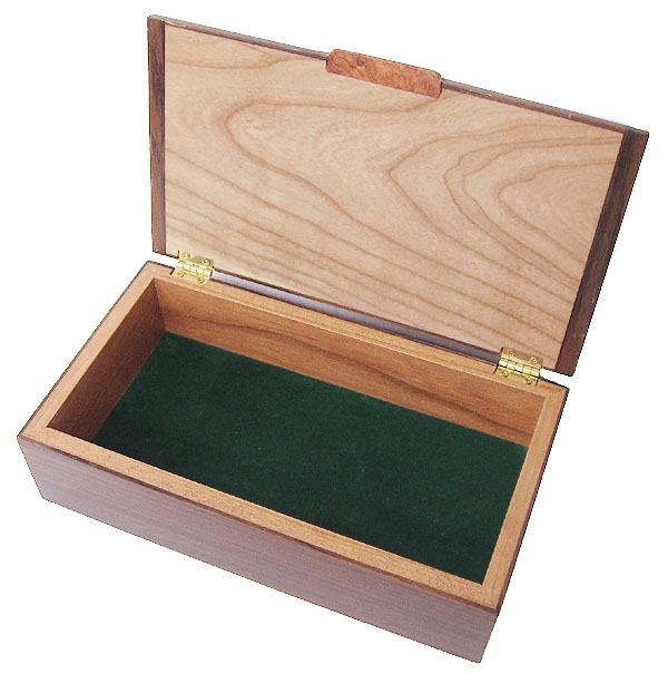 Handmade wood box - open view - Handmade keepsake box