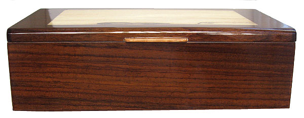 Decorative wood box - East Indian rosewood box front view