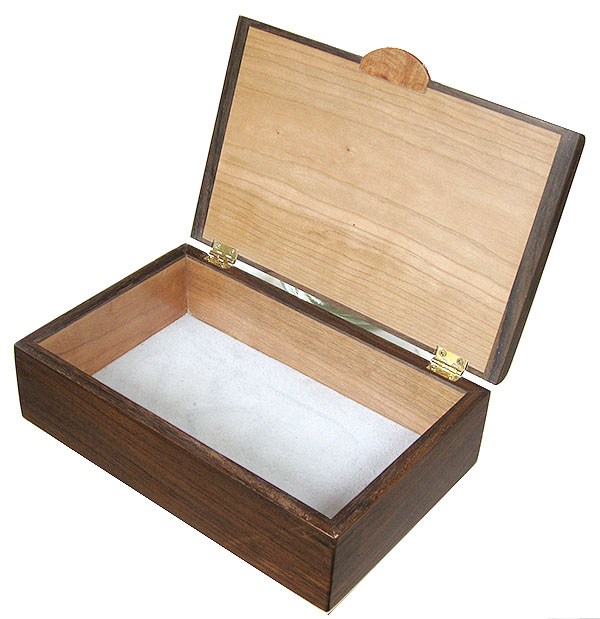 Handmade wood box - open view - Decorative wood keepsake box