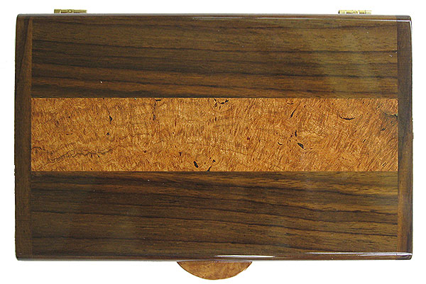 Amboyna burl indaid Indian rosewood box top - Handmade decorative wood keepsake box