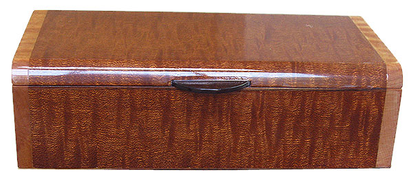 Tiger stripe sapele box front - Handmade wood decorative keepsake box