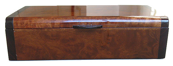 Camphor burl box front - Handmade wood box, decorative keepsake box