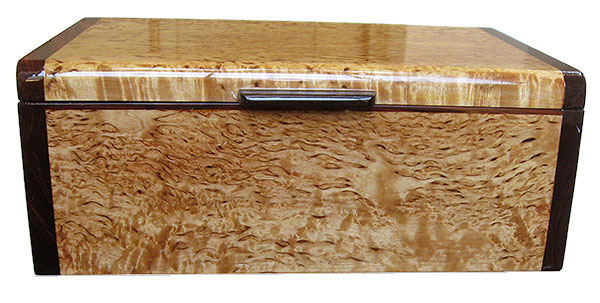 Masur birch box front - Handcrafted decorative wood keepsake box