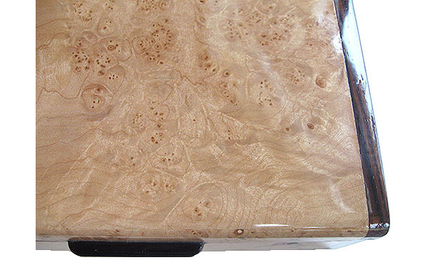 Maple burl box top close up - Handmade wood decorative keepsake box