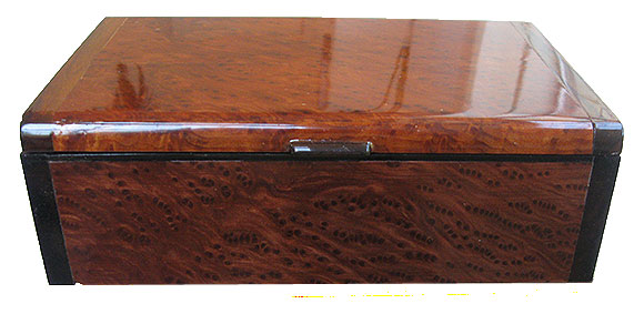 Redwood burl box front - Handmade wood keepsake box